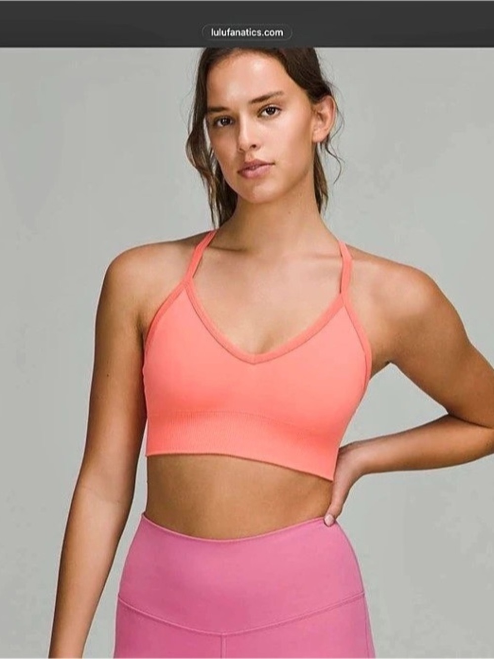 lululemon Energy Longline Bra Ribbed Luxtreme Pink